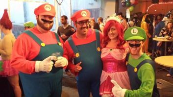 We a founda da princess! Yes, that's us and another Mario and Luigi at last year's party